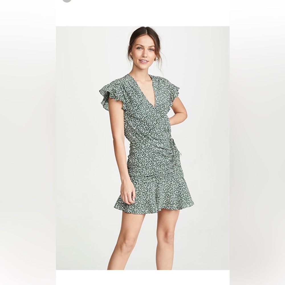 Veronica Beard Green Floral Mini Dress